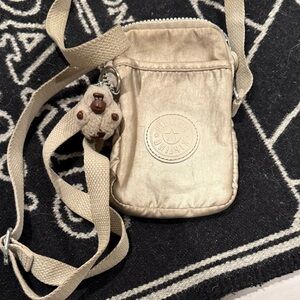 Kipling Metallic Gold Mini Bag with Keychain